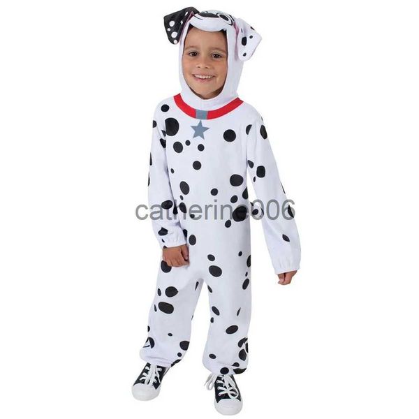 Ocasiões especiais crianças meninos meninas dálmatas adorável cão animal trajes temáticos cosplay fantasia vestido de festa de halloween traje tamanho xs a l x1004