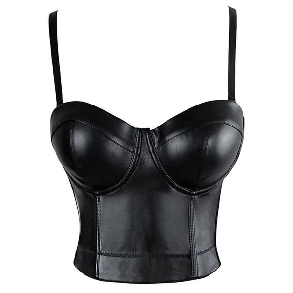 Reggiseno in pelle da donna Top Reggiseno push-up gotico Corpetto Lingerie sexy Corsetto Reggiseno da festa alla moda Top club Wear Plus Size258z