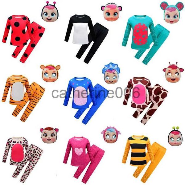 Besondere Anlässe Kinderkleidung Mädchen Cry Babies Cosplay Kostüme Frühling Herbst Pyjama Langarm T-Shirt + Hose Set Baby Kinder Homewear Anzug x1004