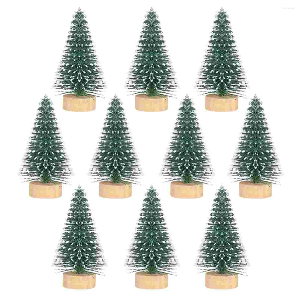 Noel Süslemeleri Lioobo 10pcs 5cm Minyatür Ağaçlar Mini Çam Ağacı Masaüstü DIY Süsleme Evi Yapay Çamlar