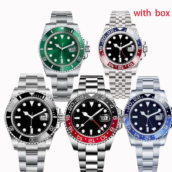 Mens Watch GMT Seramik Yüzük Hareketi İzler Altın 41mm Paslanmaz Çelik Safir Cam Aydınlık Lüks İzle İnce Ayarlama tokası kol saatleri Pepsi Saat Dhgate