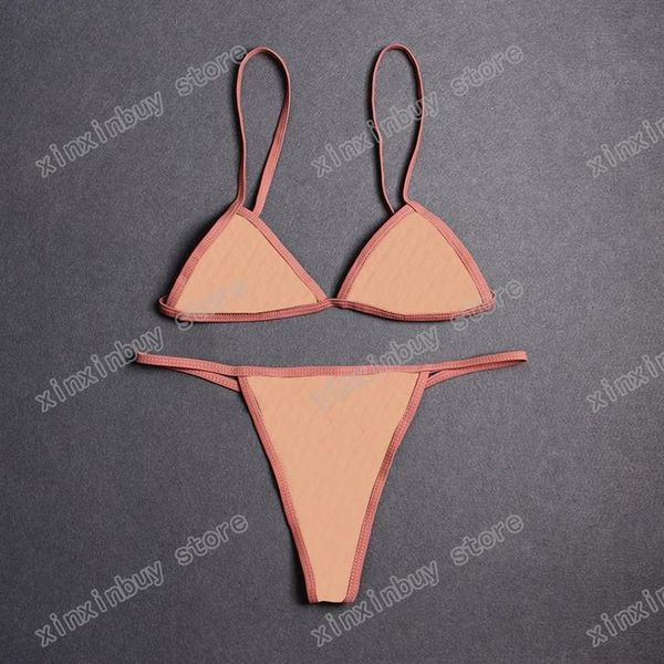 22ss bikini italiano primavera estate tutine in pizzo indumenti da notte biancheria intima doppie lettere costumi da bagno donna top bikini di alta qualità rainbow261U