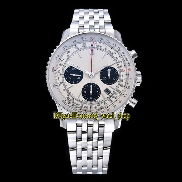 GF Top Edition B01 43MM AB0121211G1A1 ETA A7750 Хронограф Мужские часы с автоматическим белым циферблатом Безель с двусторонним вращением Спортивный секундомер251R