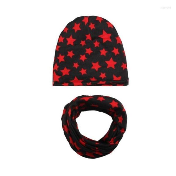 Beanie / Skull Caps Beanies Uni Crianças Casual Soft Imprimir Quente Beanie Hat e Bib Set Inverno Outono Tipo A L Como Imagem Scot22 Drop Del Dhv8Y