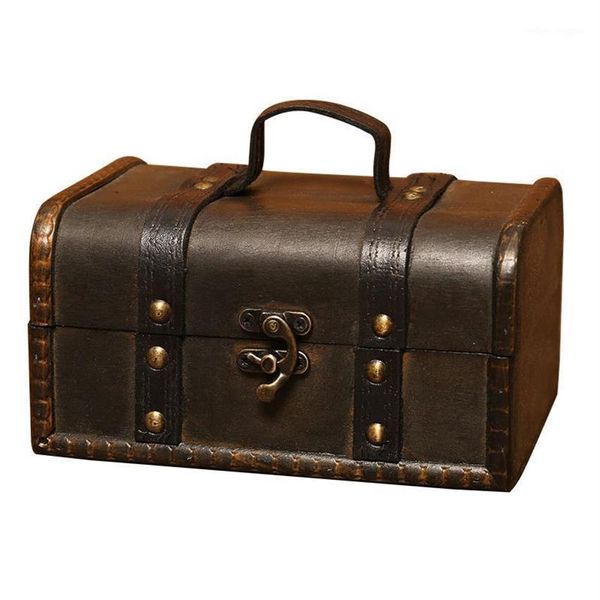 Schmuckbeutel Taschen Retro Schatzkiste Vintage Holz Aufbewahrungsbox Antiker Stil Organizer für Kleiderschrank Schmuckstück Buckle1230S
