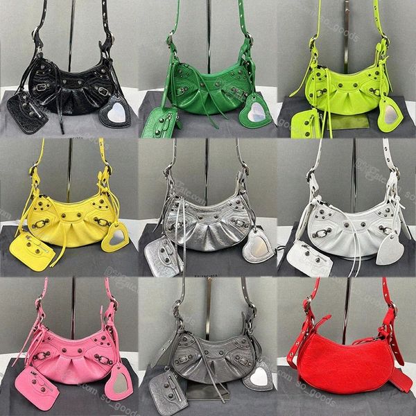 Desinger Couro Genuíno Le Cagole Bolsa de Motocicleta Mulheres Rosa Mini Pequeno Crocodilo Preto Prata Vermelho Branco Verde Bolsa Feminina Bolsas 79rk #