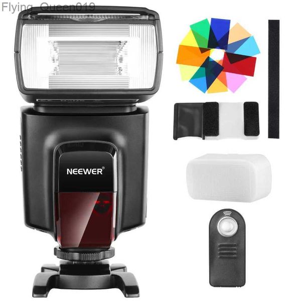 Cabeças de flash Neewer TT560 Flash Speedlite com 12 filtros de cores e kit de controle remoto sem fio IR para outras câmeras DSLR Difusor rígido YQ231004