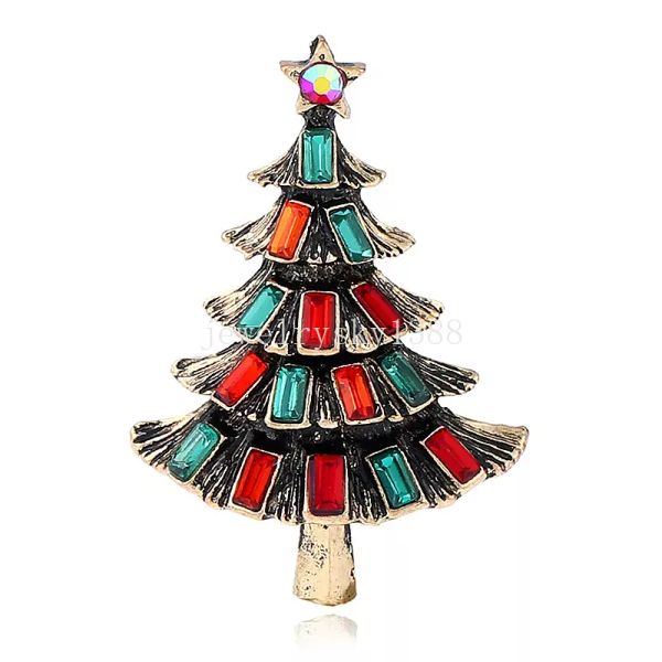 Spille per albero di Natale per donne Spilla per albero di Natale con strass Regalo Spilla per gioielli di moda Spilla per festival Spille per cappotti invernali