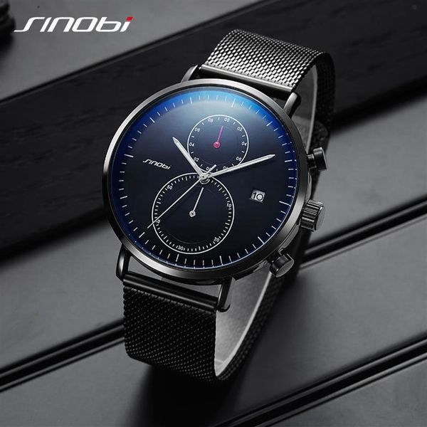 SINOBI новые мужские часы, брендовые деловые часы для мужчин, ультратонкие стильные наручные часы, японские часы с механизмом, мужские часы Relogio Masculino265Y