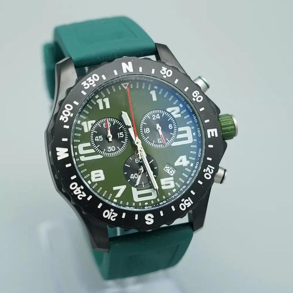 U1 Top AAA High-End-Qualität Bretiling Herrenuhr Japan Quarz Endurance Pro Avenger Chronograph Uhren Green Rubber 1884 Herrenuhren Hardex Glas Armbanduhren