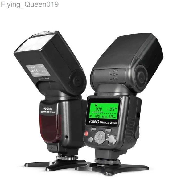 Flash Heads Voking 750III Remoto TTL Speedlite Modo Escravo Flash com Display LCD para Câmeras DSLR Padrão Hot Shoe YQ231004