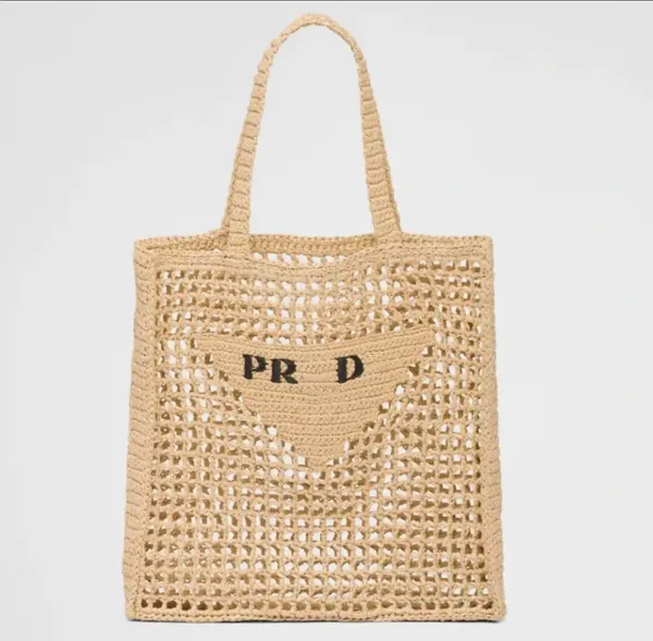 Bolsa tote de palha 10s, bolsa de ombro designer de verão, bolsa de praia, rede de moda, sacola de compras de tecido oco