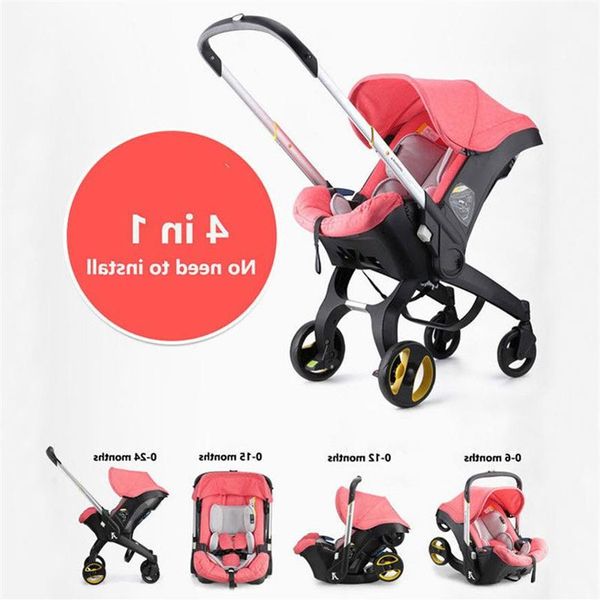 Passeggino per seggiolino auto 4 in1 Carrozzina per neonato Culla Wagan Sistema di viaggio pieghevole portatile con passeggini 5 regali198w