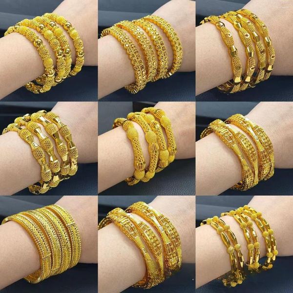 Bracciale color oro Bracciale Dubai Medio Oriente Matrimonio Lusso Nigeriano Etiopia Sposa Bracciali gioielli per donna