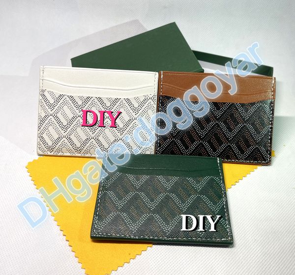 Cão goyar porta-cartões mulheres homens bolsa embreagem carteira de couro real slot diy faça você mesmo feito à mão personalizado personalização a2