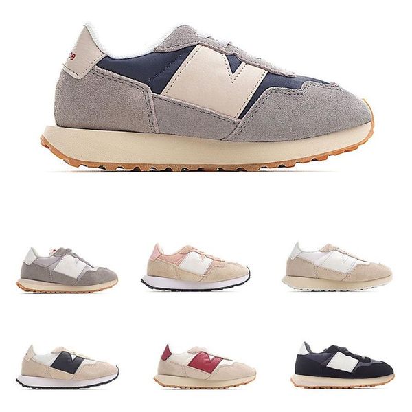 237 Scarpe da corsa Kids N Bungee Scarpe da ginnastica firmate per bambini Beige Bianco Nero Pelle scamosciata Nuvola di pioggia con indaco rosa naturale