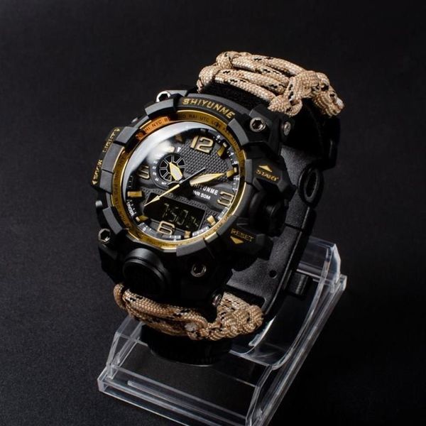 Наручные часы мужские военные спортивные часы уличный компас сигнализация времени светодиодные цифровые часы водонепроницаемые кварцевые часы Relogio MasculinoWris2902