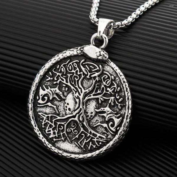 Collane con ciondolo Vintage Viking Tree Of Life Charm Collana da uomo Moda Hip Hop Punk Accessori per gioielli Regalo per feste all'ingrosso