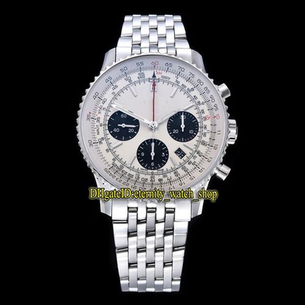 GF Top Edition B01 43MM AB0121211G1A1 ETA A7750 Хронограф Мужские часы с автоматическим белым циферблатом Безель с двусторонним вращением Спортивный секундомер213q