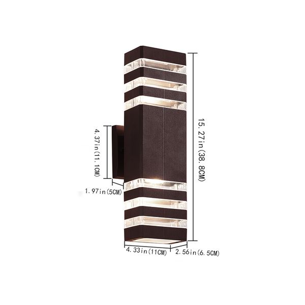 2-teiliges Set Modern und stilvoll für Außenwandleuchte, Flurleuchte, Balkonleuchte, Türleuchte, Garagenleuchte, einzigartiges Auf- und Ab-Beleuchtungsdesign, wasserdicht