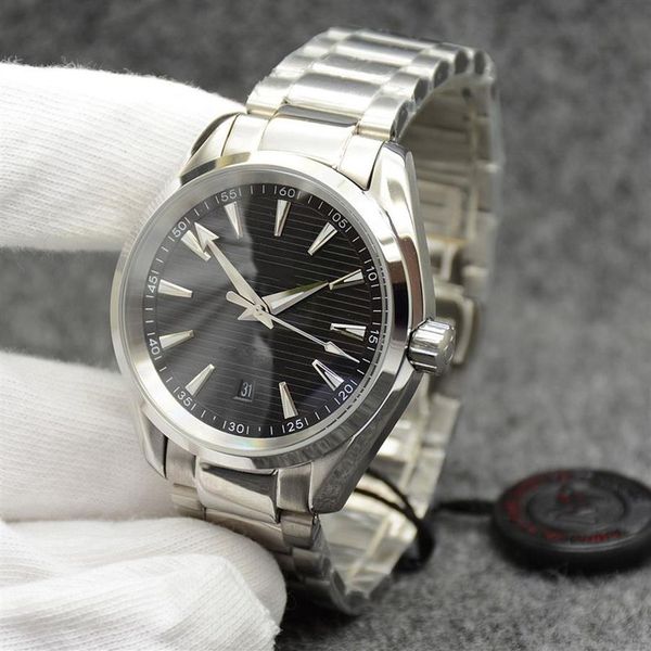Стильные часы с черным циферблатом, 42 мм, автоматические механические часы из нержавеющей стали со стеклянной задней панелью, спортивные морские мужские часы193Q