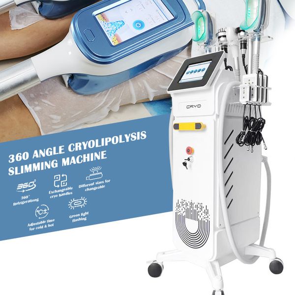 Professionale 7 in 1 Criolipolisi Riduzione del congelamento dei grassi Dimagrimento del corpo Apparecchiature di bellezza Cavitazione Liposuzione Diminuzione dell'acqua eccessiva con coppettazione Cryo Handle