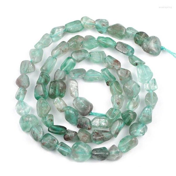 Grânulos YHBZRET Verde Transparente Apatita Pedra Natural Irregular Espaçadores de Cascalho Chip Para Pulseiras de Jóias Fazendo DIY 4-7mm 15''