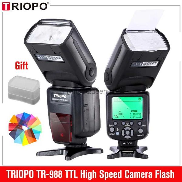 Flash Heads Triopo TR988 TTL HSS Yüksek Hızlı Senkronizasyon Kamera Speedlite Flash ve 6D 60D 550D 600D D800 D700 Dijital SLR Kamera YQ231003