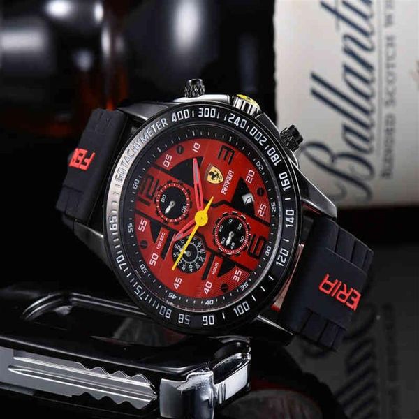2021 novos homens de luxo f1 racing 6 agulha moda esporte relógio quartzo parar à prova dwaterproof água reloj relogio relógio pulso291i