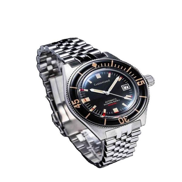 Hochwertige Taucher-Automatikuhr im Fifty Fathoms-Stil mit Saphir-Leuchtlünette und 20ATM-Marine-Armbanduhr246C