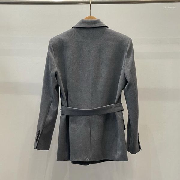 Kadın Suit 2023 Kadın Ceket Çıkarılabilir Zincir Kemer Düğmesi Sabit Sokak Şık Çarpıcı Moda Zarif Görevi M.