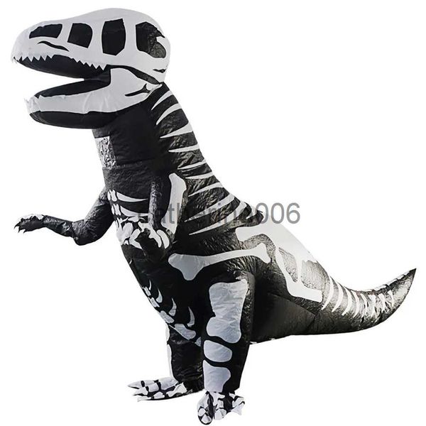 Ocasiões especiais Novo Traje de Dinossauro Inflável T-Rex Esqueleto Adultos Crianças Dino Terno Carnaval Cosplay Festa Fantasia Vestido Aniversário Explodir Roupas x1004