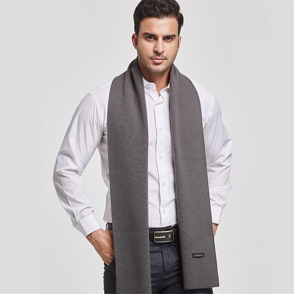 Sciarpe di colore solido inverno uomo sciarpa calda cashmere morbido lungo uomo d'affari pashmina avvolge moda maschile marca scialli scialli