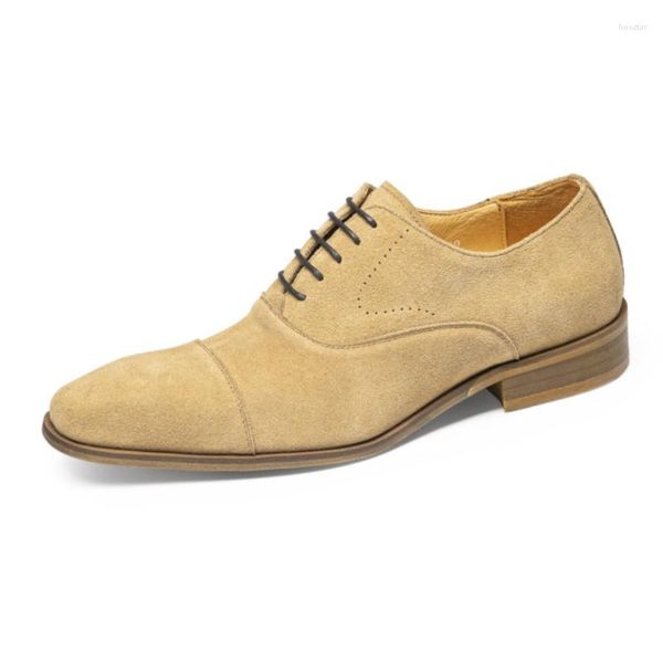 Kleid Schuhe Italienische Mode Wildleder Herren Luxus Echtes Leder Handgefertigte Marke Designer Oxfords Hochzeit Social Business Mann