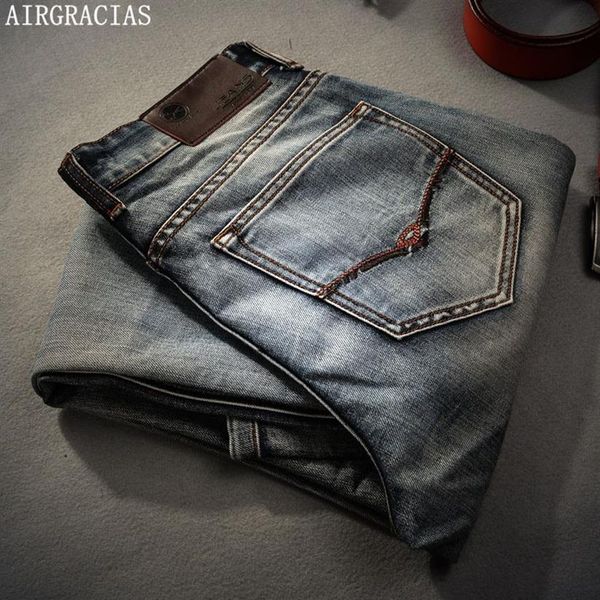 Airgracias Jeans di marca Nostalgia retrò Jeans dritti in denim da uomo Plus Size 28-40 Pantaloni lunghi da uomo casual Pantaloni di marca Biker Jean MX241o