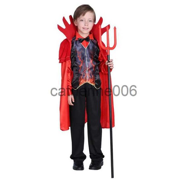 Besondere Anlässe Kinder Kind Jungen Hölle Feuer Flamme Teufel Dämon Kostüm Hörner Outfits Halloween Purim Party Karneval Fancy Cosplay Kostüme x1004