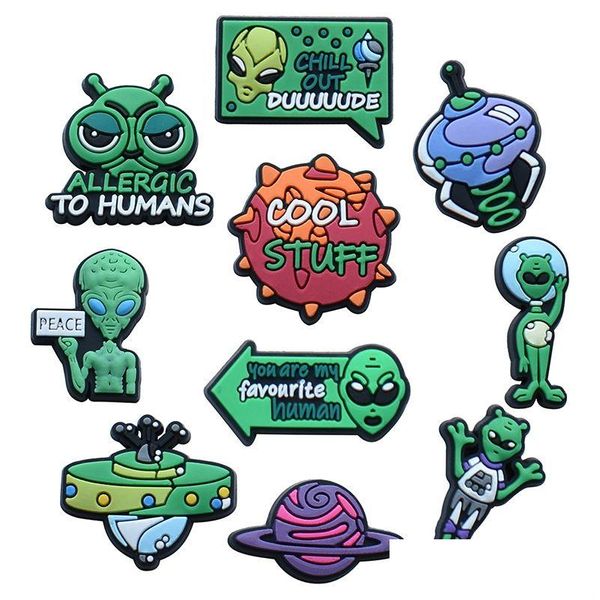 Schuhteile Zubehör Großhandel Alien Charms Dekoration Schnalle Jibbitz für Clog Pins Drop Lieferung Schuhe DHS9J