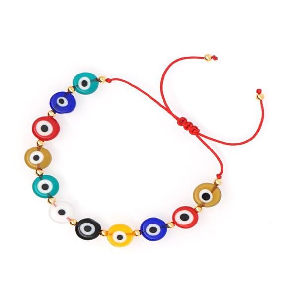 Charme Pulseiras 10 Pçs / Lot Jóias Novo Turco Evil Eye Beads Pulseira Mulheres Vermelho Algodão Mujer Moda Handmade Na Moda Corda Pseras7681270 Dr Dhrzq