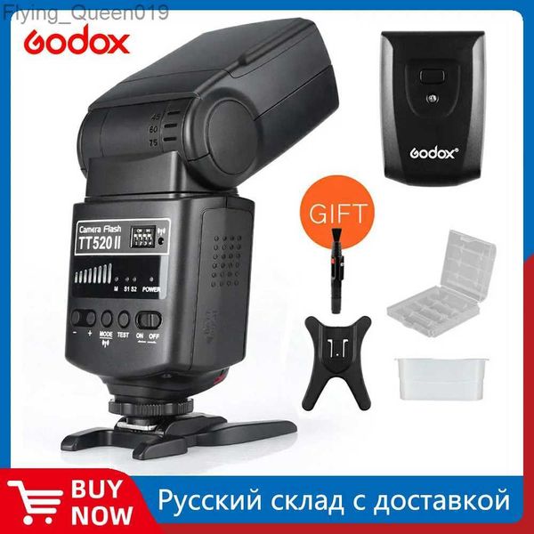 Flash Heads Godox Kamera Flash TT520II, Pentax Olympus DSLR Kamera YQ231004 için 433MHz Kablosuz Sinyali