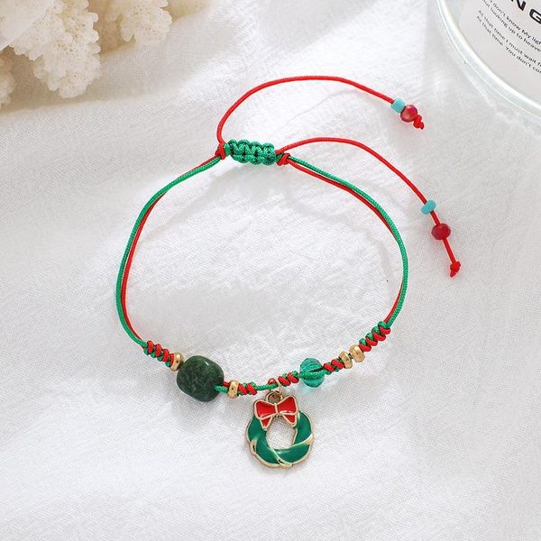 Braccialetti a maglie Ciondolo natalizio minimalista per le donne Moda Babbo Natale Corona Ciondolo Amicizia Anno Gioielli Regali