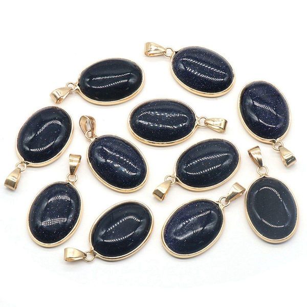 Pedras preciosas soltas 18x25mm Natural Blue Goldstone Pedra Irregar Waterdrop Forma requintado quartzo ágata encantos para jóias fazendo colar dhxl6