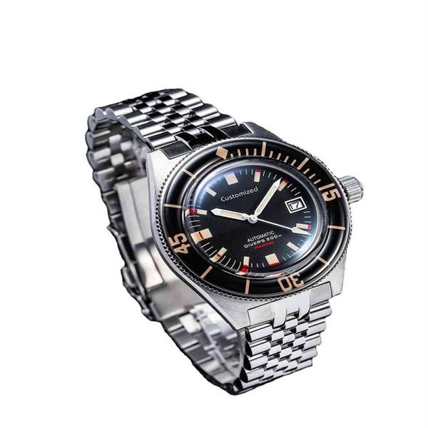 Hochwertige Taucher-Automatikuhr im Fifty Fathoms-Stil, Saphir-Leuchtlünette, 20ATM-Marine-Armbanduhr246r