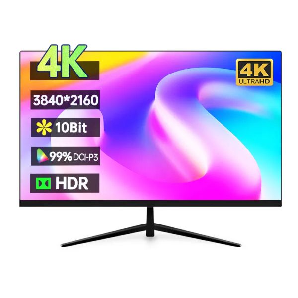 Monitor da gioco 4K da 27 pollici 3840 2160 HDR 60Hz 99% DCI-P3 10Bit Display desktop per computer Schermo piatto IPS a luce blu bassa