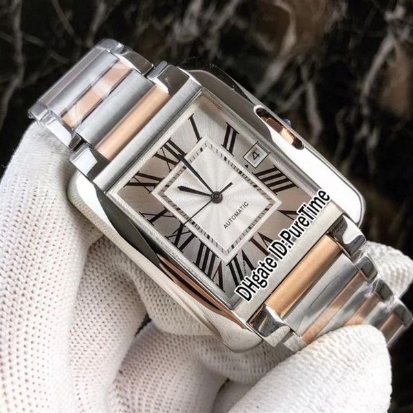 NUOVO W5310006 Quadrante argento bicolore oro rosa data Giappone Miyota 8215 orologio automatico da uomo in acciaio inossidabile orologi super economico 3289