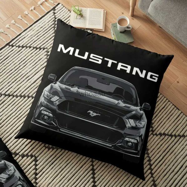 Plüschkissen Kissen Mustang GT 5.0L V8 Performance Car Shadow Black Bodenkissenbezüge Dekorativ YQ231004