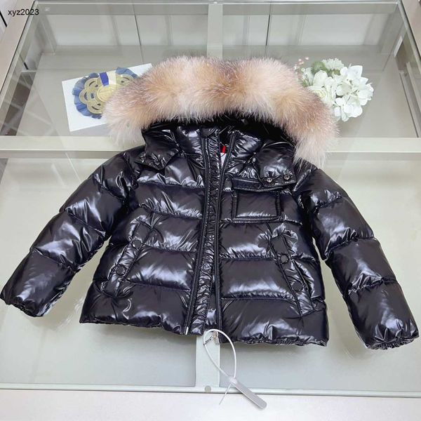 Piumini per bambini firmati 23ss bambino Abbigliamento invernale caldo Taglia 100-150 CM Giacca con cappuccio in pelliccia di volpe argentata per ragazzi ragazza Oct05