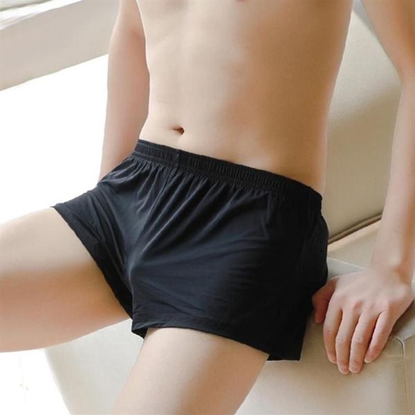 UNDUPTS MEN BOXERS Sakinsiz Buz İpek İç çamaşırı Katı Knickers Seksi Erkek Dökme Koşusu Mayo Erkek Külotu Cueca325p