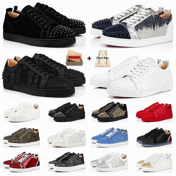 Designer Red Casual Schuh Low Bottoms Schuhe Plattform Flache Turnschuhe Herren Frauen Mode Cut Leder Splike Loafers Vintage Luxus Trainer Nieten Schuh U0n7 #