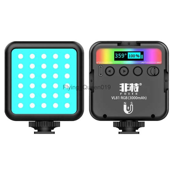 Flash Heads VL49 RGB Vlog Dolgu Işık Video Işıkları Mini LED Kamera Işığı Şarj Edilebilir LED LAMP FOTOĞRAF TOK TOK YQ231003