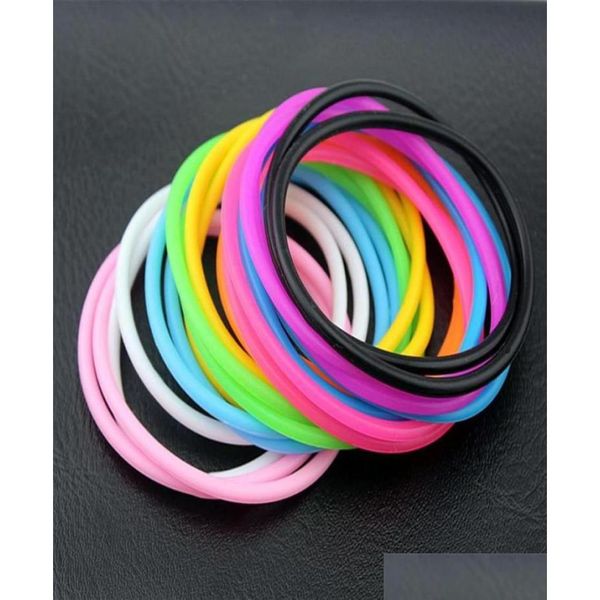 Jelly intero lotto 100 pezzi braccialetti luminosi fluorescenti al neon polsini elastici braccialetti uni braccialetti luminosi amicizia consegna gioielli Dhhkn